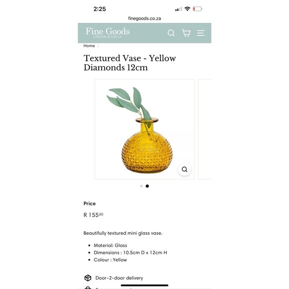 The Way Up Upcycled Home Beveled Glass Yellow Bud Vase - Picture 7 of 7